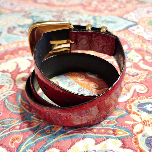 Vintage Worth Red Patent Leather Belt | Size Large main image 12